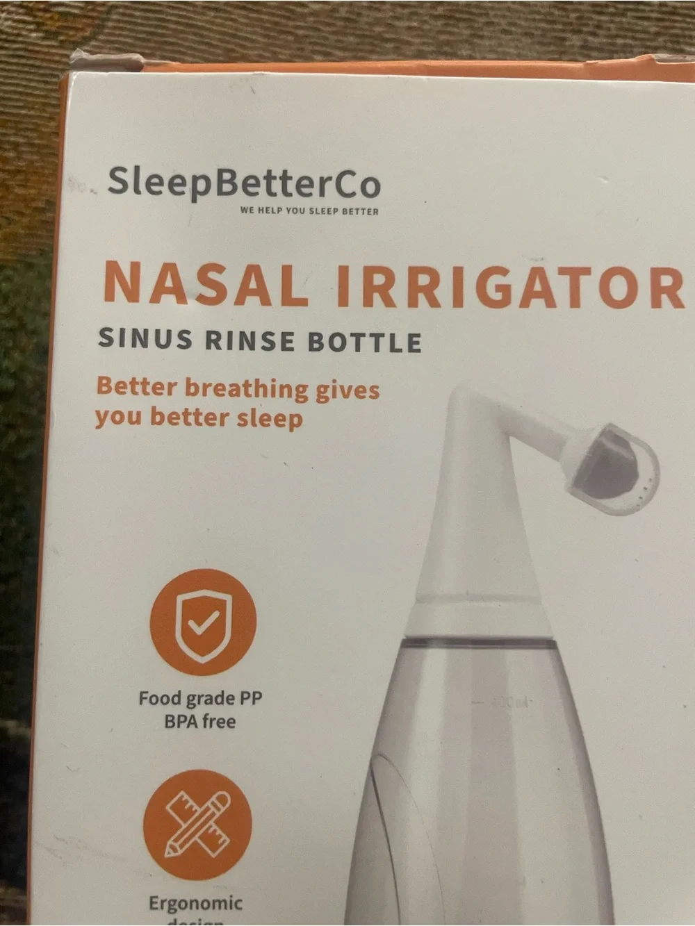 SleepBetterCo Nasal Irrigator Sinus Rinse Bottle w/ Attachments NEW in Box